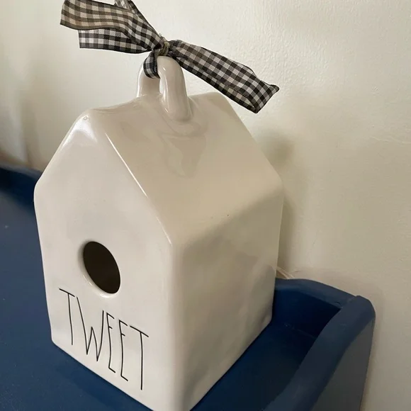 Rae Dunn White Birdhouse with Black Accents - Picture 2 of 4